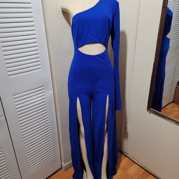 Blue onesleeve Jumpsuit - Picture 9 of 10